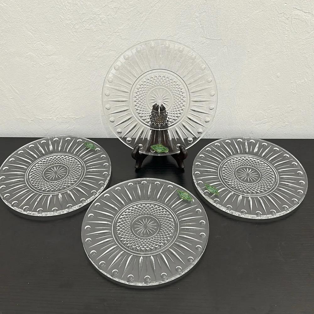Shannon by Godinger 24% Lead Crystal Sutton Place Dessert Plates (4)